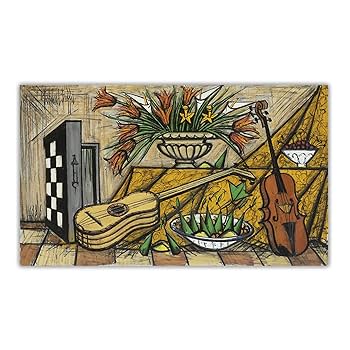 Amazon.co.jp: ベルナールビュッフェのポスターと版画《楽器と